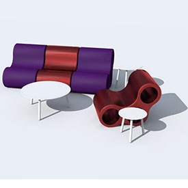 Round one Lounge chair 3D Object | FREE Artlantis Objects Download